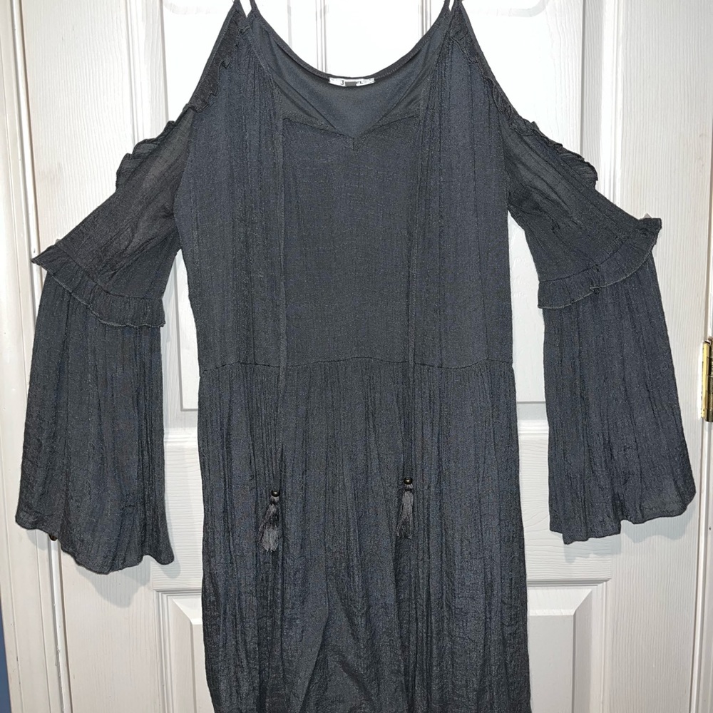 Jodifl Denim Cold Shoulder Dress Small